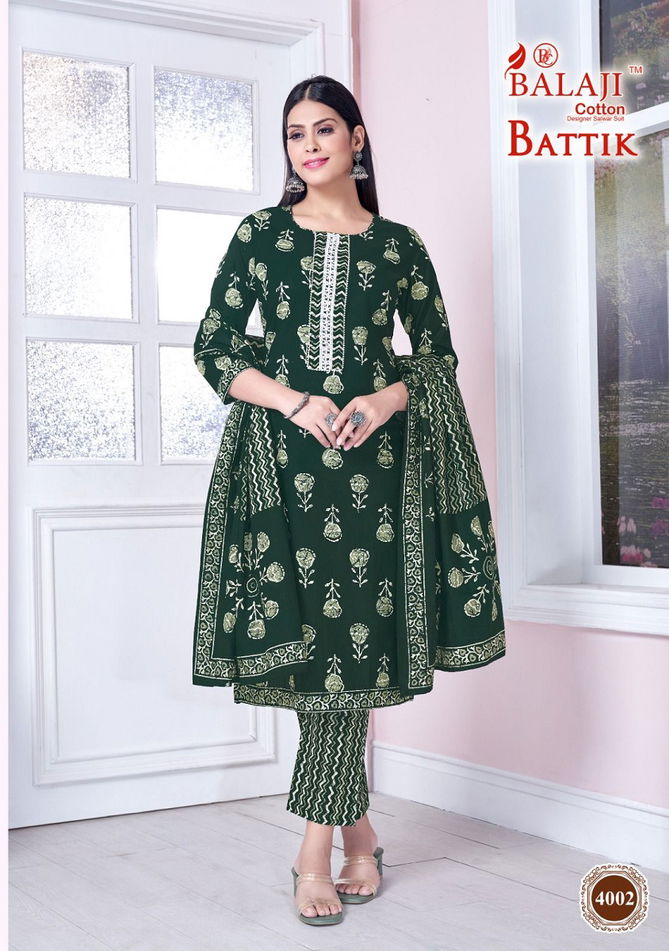 Balaji Battik Art Work Vol 4 Printed Readymade Dress
